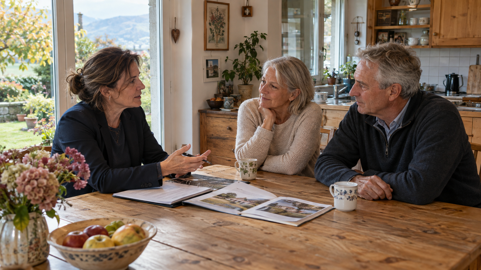 Illustration générée d’un échange autour d’un projet immobilier